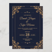 Custom Gold Wedding Invitation |  (Devant / Derrière)