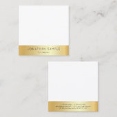 Custom Gold White Modern Elegant Simple Sjabloon Vierkante Visitekaartje (Voorkant / Achterkant)