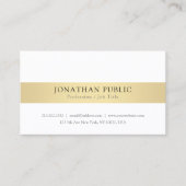 Custom Gold White Modern Elegant Simple Sjabloon Visitekaartje (Voorkant)