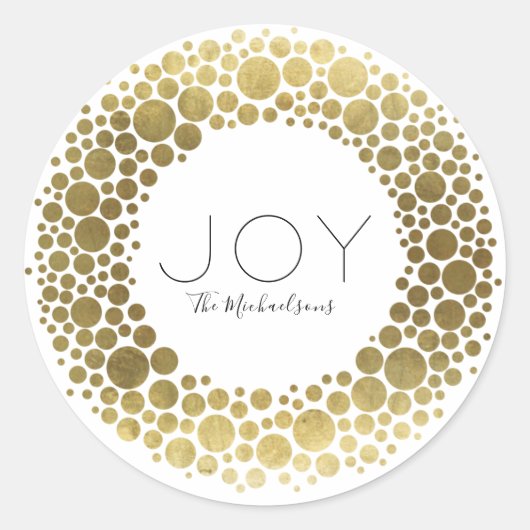 Custom Gold Wreath Christmas Holiday Sticker (Voorkant)