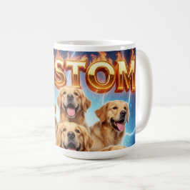 Custom Golden Retrievers Cosmic Lightning Design Koffiemok