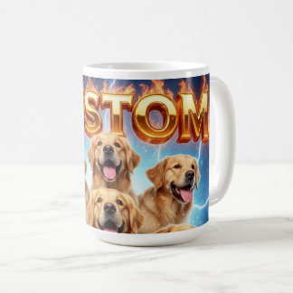 Custom Golden Retrievers Cosmic Lightning Design Koffiemok