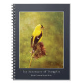 Custom Goldfinch Notebook | Moody Bird Art Journal Notitieboek (Voorkant)