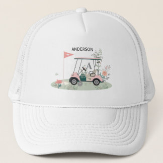 Custom Golf Cart Hat with Name & Flag Design Trucker Pet