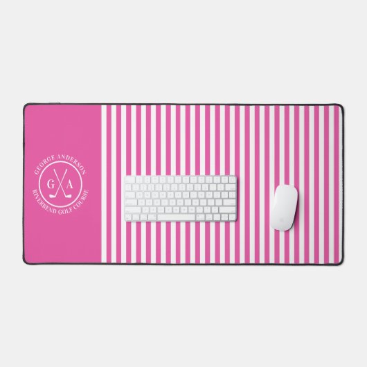 Custom Golf Multi Monogramme rose rayé simple (Clavier et souris)