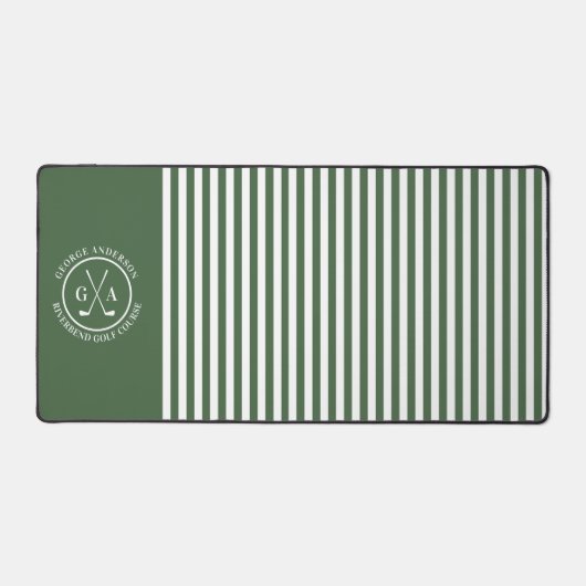 Custom Golf Multi Monogramme vert rayé simple (Recto)