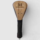 Custom Golfer's Monogram op Faux Wood Golfheadcover (Voorkant)