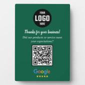 Custom Google Review QR Code Business Green Plaque (Devant)