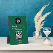 Custom Google Review QR Code Business Green Plaque (Côté)