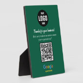 Custom Google Review QR Code Business Green Plaque (Côté)