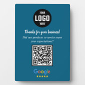 Custom Google Review QR Code Business Navy Plaque (Devant)
