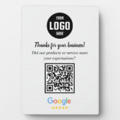 Custom Google Review QR Code Business Plaque (Devant)