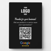 Custom Google Review QR Code Business Plaque (Devant)