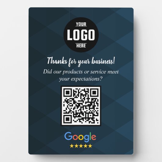 Custom Google Review QR Code Business Plaque (Devant)