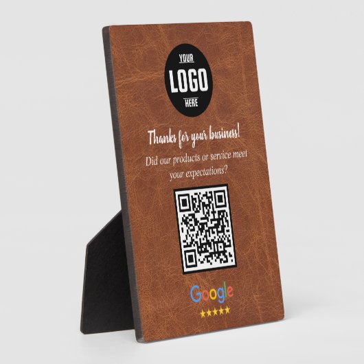 Custom Google Review QR Code Business Plaque (Côté)