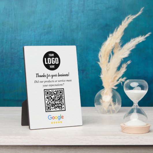 Custom Google Review QR Code Business Plaque Fotoplaat (Zijkant)