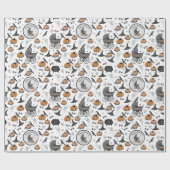 Custom Gothic Baby Carriage Halloween Cadeaupapier (Vlak)