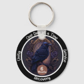 Custom Gothic Sobriety Milestone Gift Sleutelhanger (Voorkant)