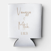Custom goud wit bruiloft blikjeskoeler (Voorkant)