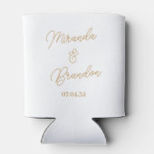 Custom Goud Wit Bruiloft Favor Blikjeskoeler (Achterkant)