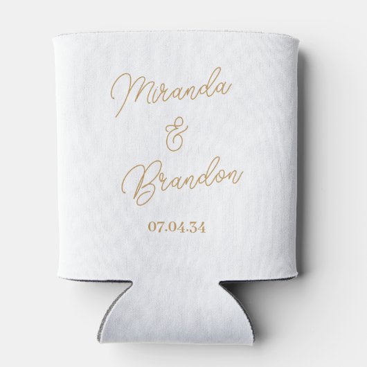 Custom Goud Wit Bruiloft Favor Blikjeskoeler (Achterkant)