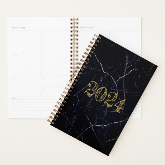 Custom Goud Zwart MARMER Kalender Dagelijks Maande Planner (Display)