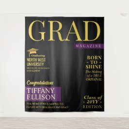Custom Graduation Banner, Grad Magazine Cover Wandkleed