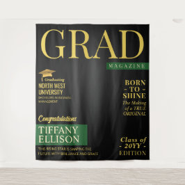 Custom Graduation Banner, Grad Magazine Cover Wandkleed