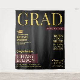 Custom Graduation Banner, Grad Magazine Cover Wandkleed