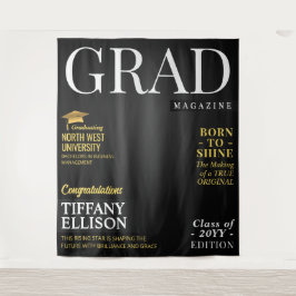 Custom Graduation Banner, Grad Magazine Cover Wandkleed