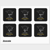 Custom Graduation Cap Afstuderen Dank u Vierkante Sticker (Vel)