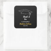 Custom Graduation Cap Afstuderen Dank u Vierkante Sticker (Tas)