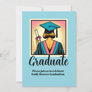 Custom Graduation Party Pop Art Kaart