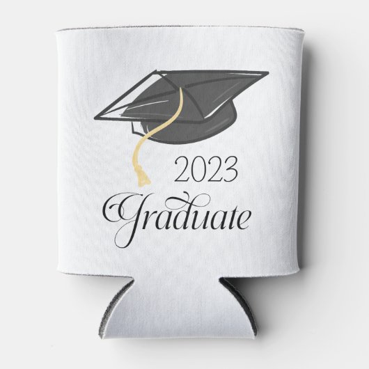 Custom Graduation Party Zwart Graduation Cap Blikjeskoeler (Voorkant)