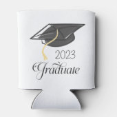 Custom Graduation Party Zwart Graduation Cap Blikjeskoeler (Achterkant)