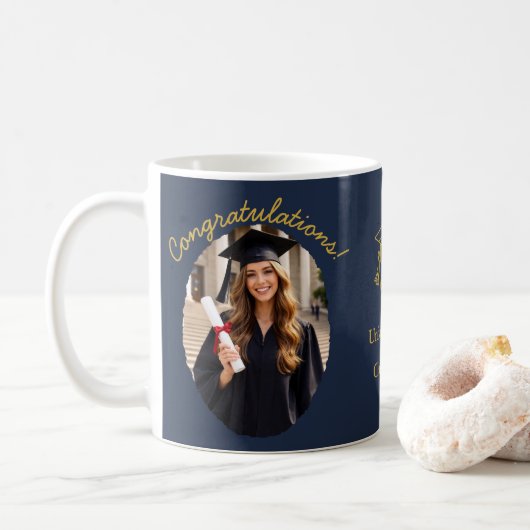 Custom Graduation Photo Mug Congratulations (Avec donut)