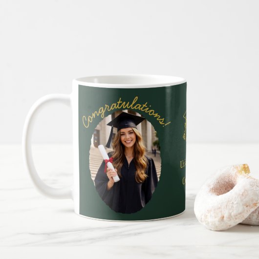 Custom Graduation Photo Mug Congratulations (Avec donut)
