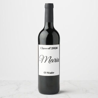 Custom Graduation Wine Label Photo Prop 2026 Wijn Etiket