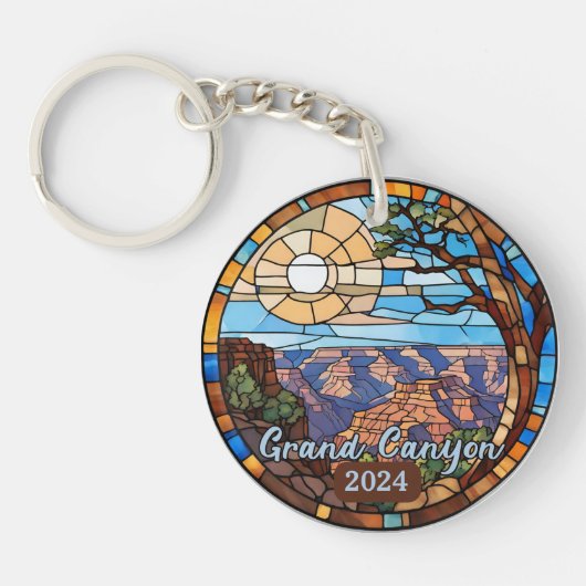 Custom Grand Canyon Faux Stained Glass Sleutelhanger (Voorkant)
