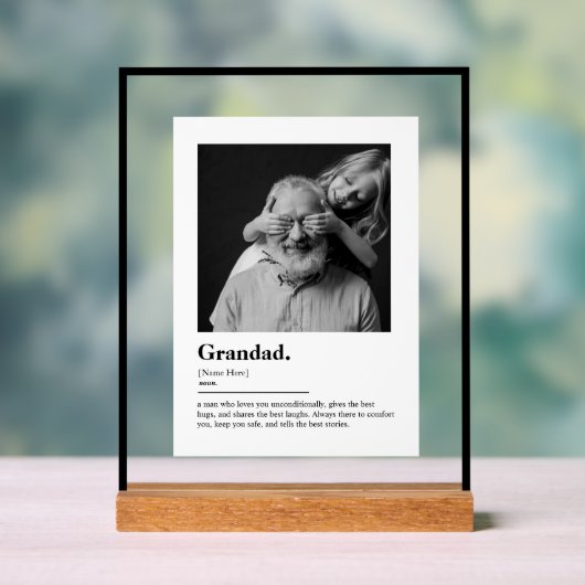 Custom Grandad Gift Dictionary Definition Photo (Neutre)