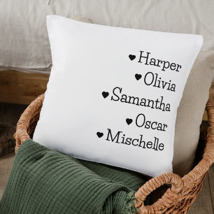 Custom Grandkids Namen Sierkussen   Hartpictogramm