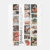 Custom Grandma 18 Photo Collage Fleece Deken (Voorkant)