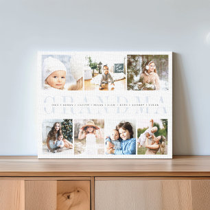 Custom Grandma 7 Photo Grandchildren Collage Canvas Afdruk