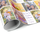 Custom Grandma Birthday Grandkids Photo Collage Cadeaupapier (Rol Hoek)