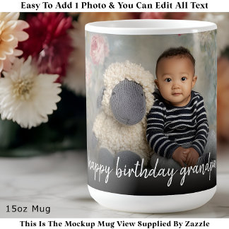Custom Grandpa Photo Mug Modern One Photo Easy