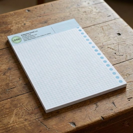 Custom Graph Paper Logo Pad (Grid Sheets, Squares) Notitieblok
