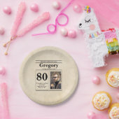 Custom Grappig Quote Retro Krant 80e Verjaardag Papieren Bordje (Feest)