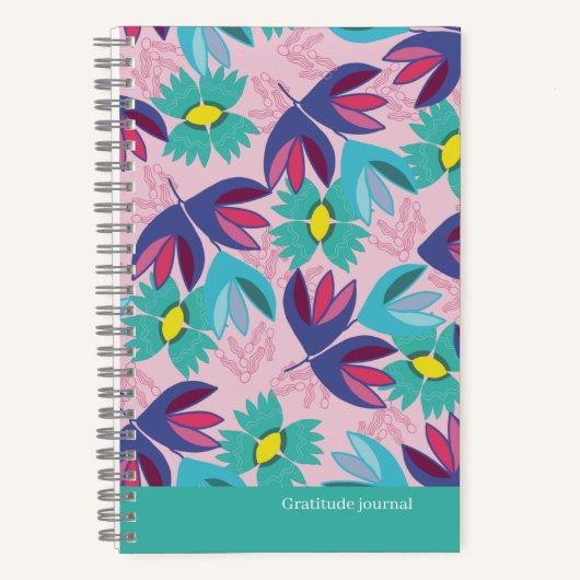 Custom gratitude journal floral vert rose joli (Recto)