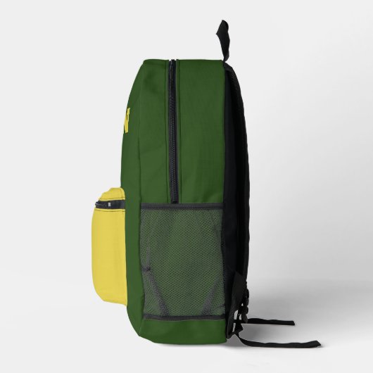 Custom Green and Yellow Bedrukte Rugzak (Rechts)