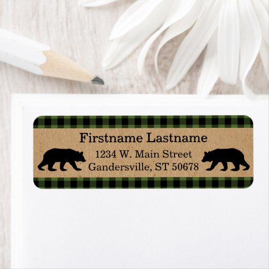 Custom Green Black Country Check Plaid Pattern Etiket (Insitu)